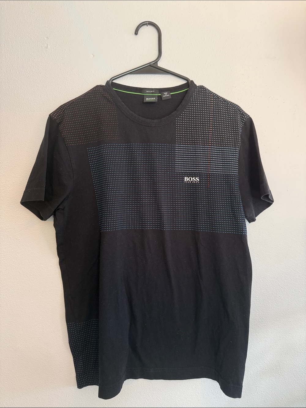BOSS Green Hugo Boss Men’s Black Graphic Dot T-Shirt Regular Fit